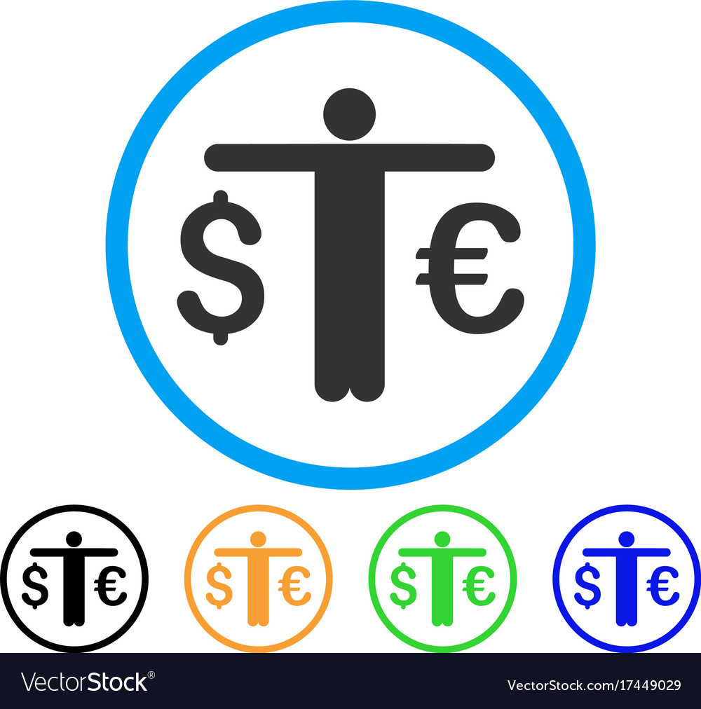 Currency trader rounded icon