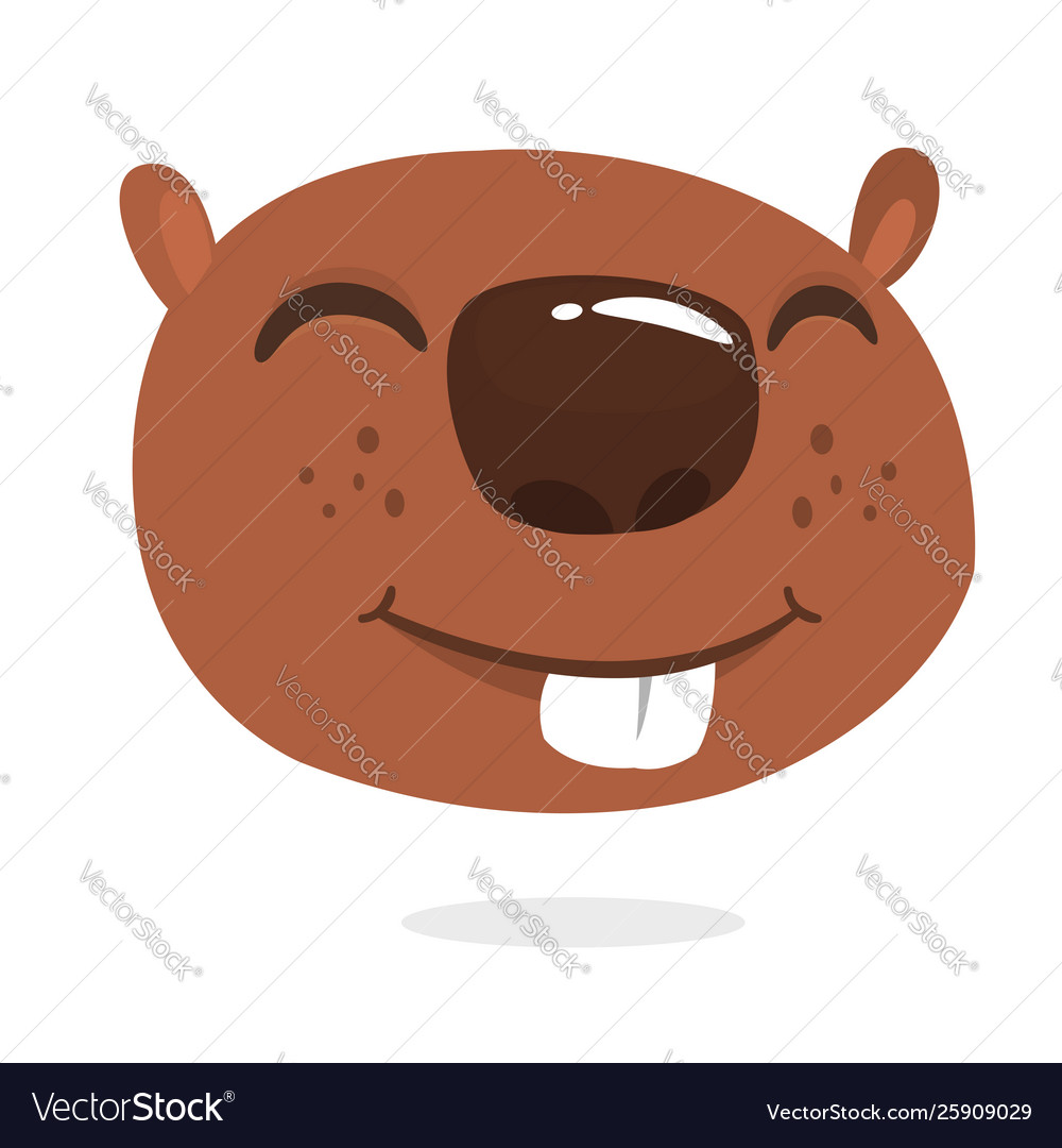 Cute cartoon beaver head