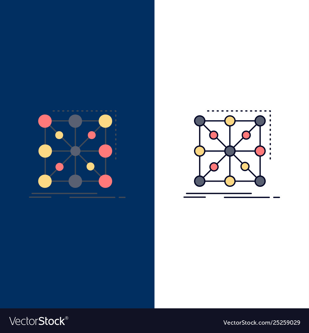 Data framework app cluster complex flat color icon