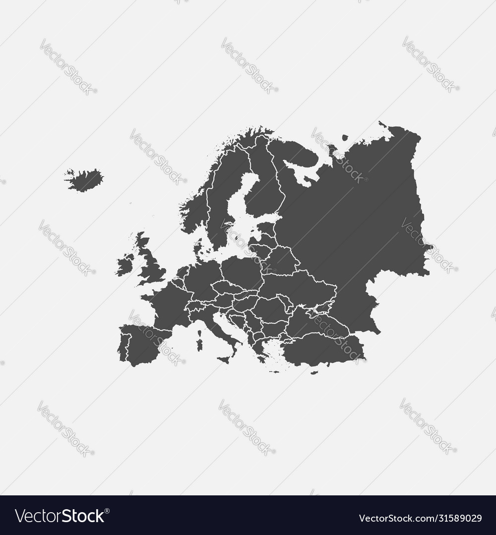 Europakarte isoliert auf weißem Hintergrund vector image Europakarte isoliert auf weißem Hintergrund