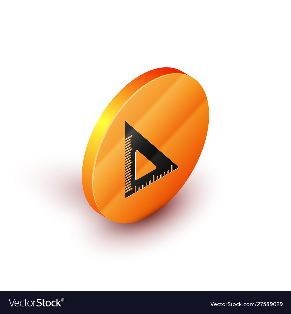 Isometric triangular ruler icon isolated on white vector image Isometric triangular ruler icon isolated on white
