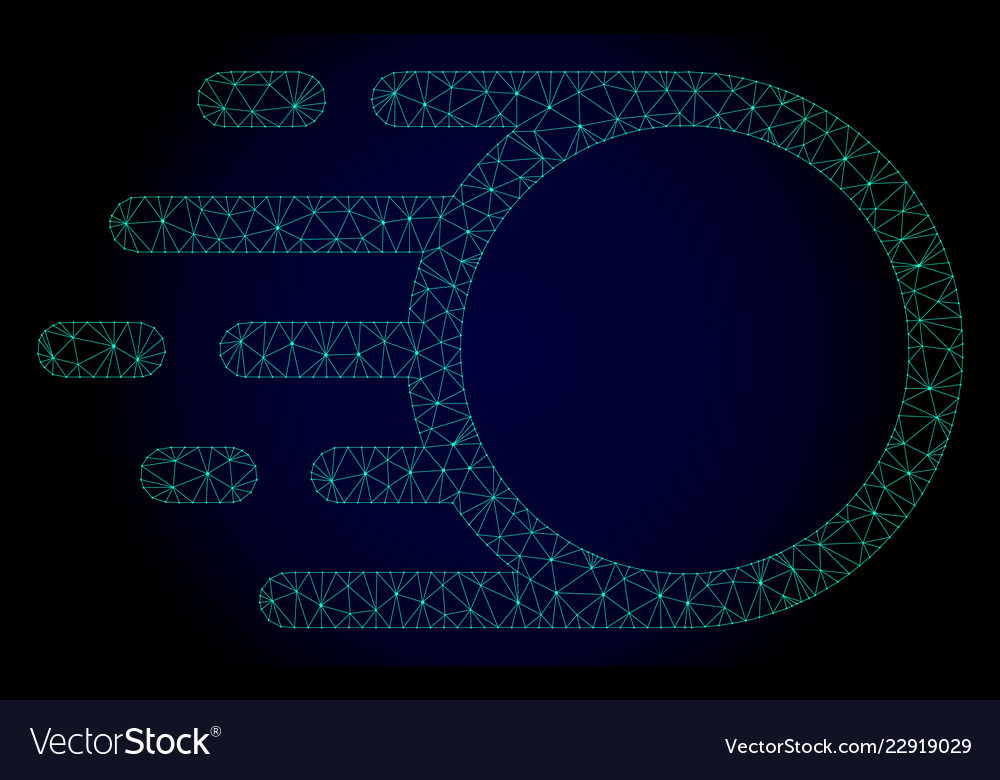 Light motion polygonal frame mesh vector image Light motion polygonal frame mesh
