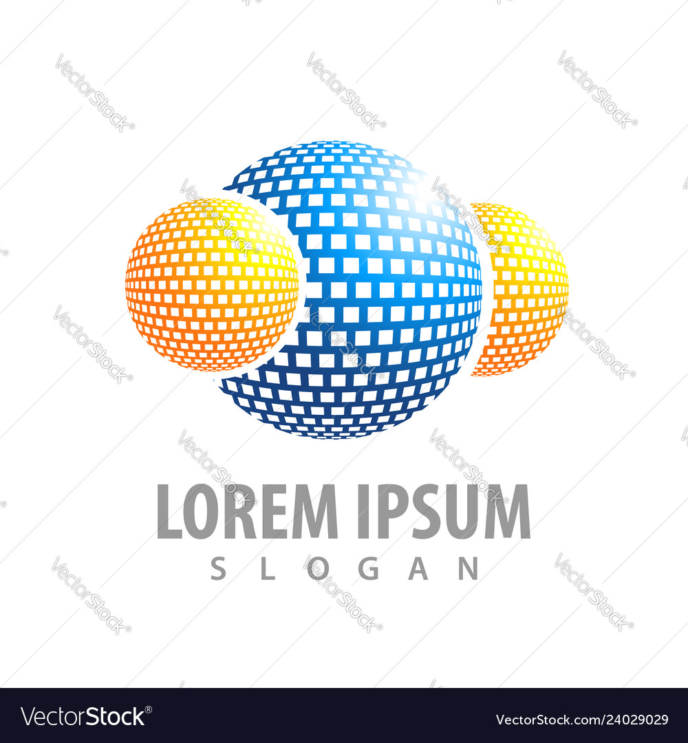 Logo concept design digital sphere symbol graphic Vector Image