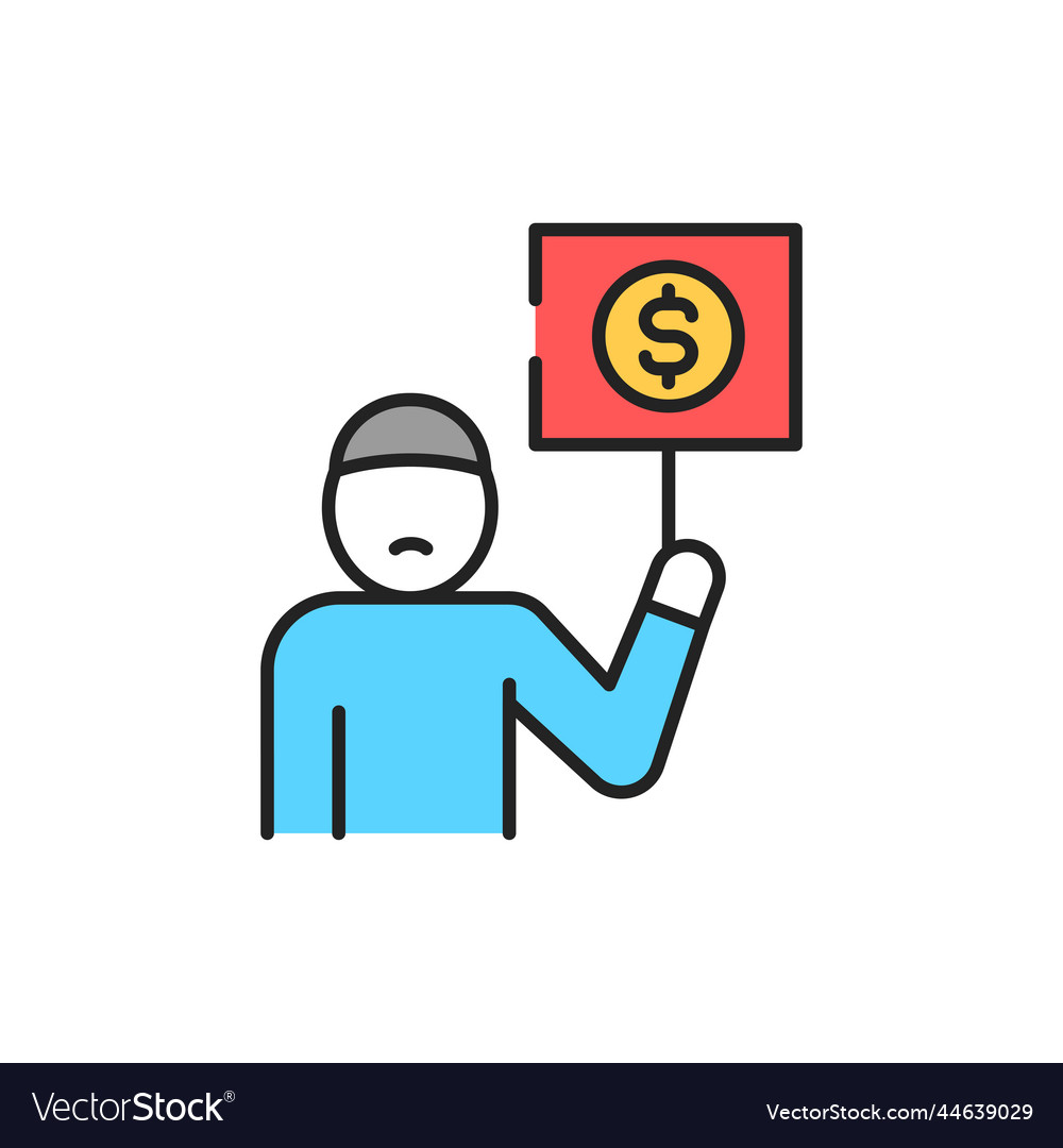 Benötigte Person Linie Farbsymbol Zeichen für Web-Seite vector image Benötigte Person Linie Farbsymbol Zeichen für Web-Seite