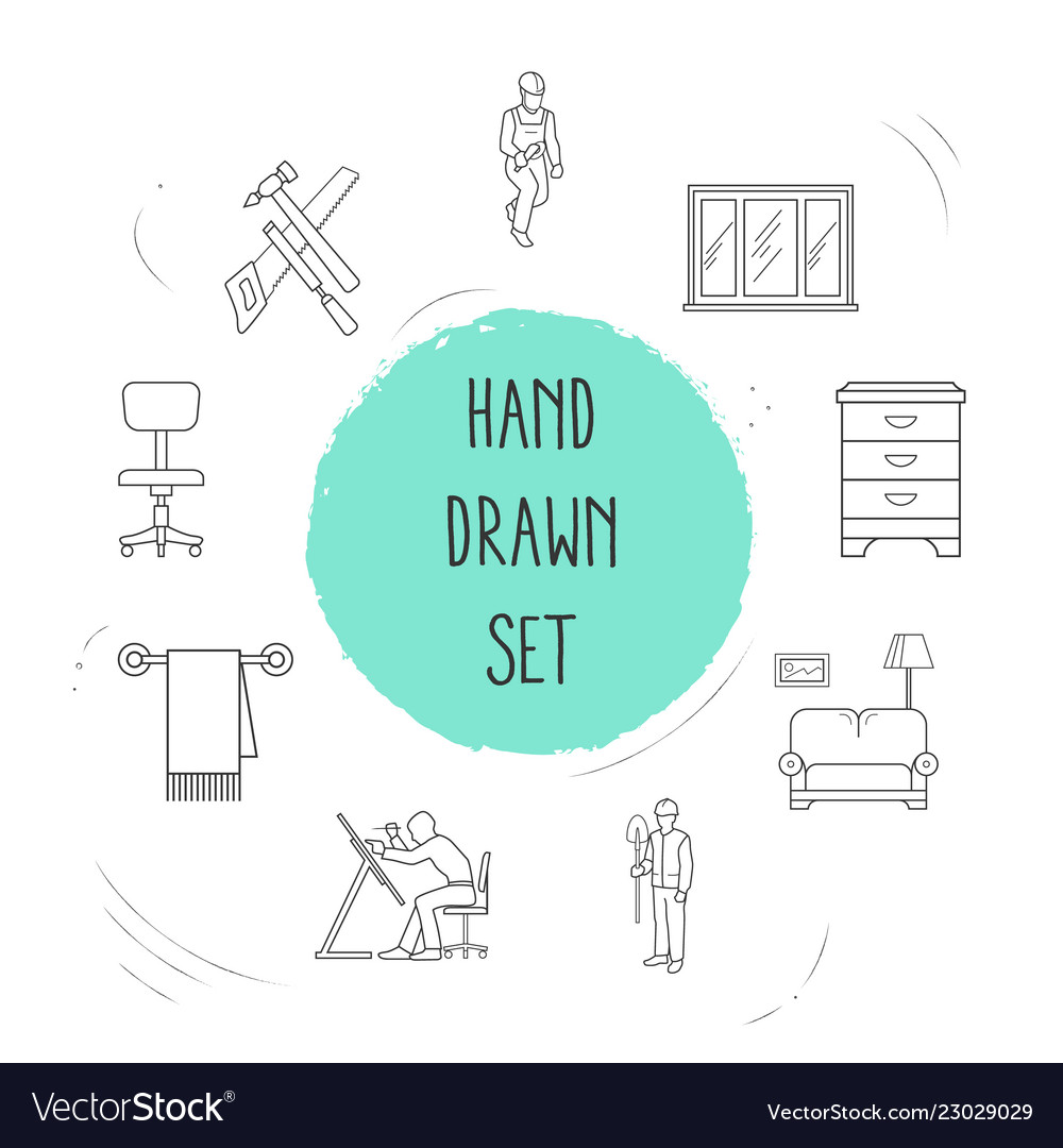 Set design icons line style symbols