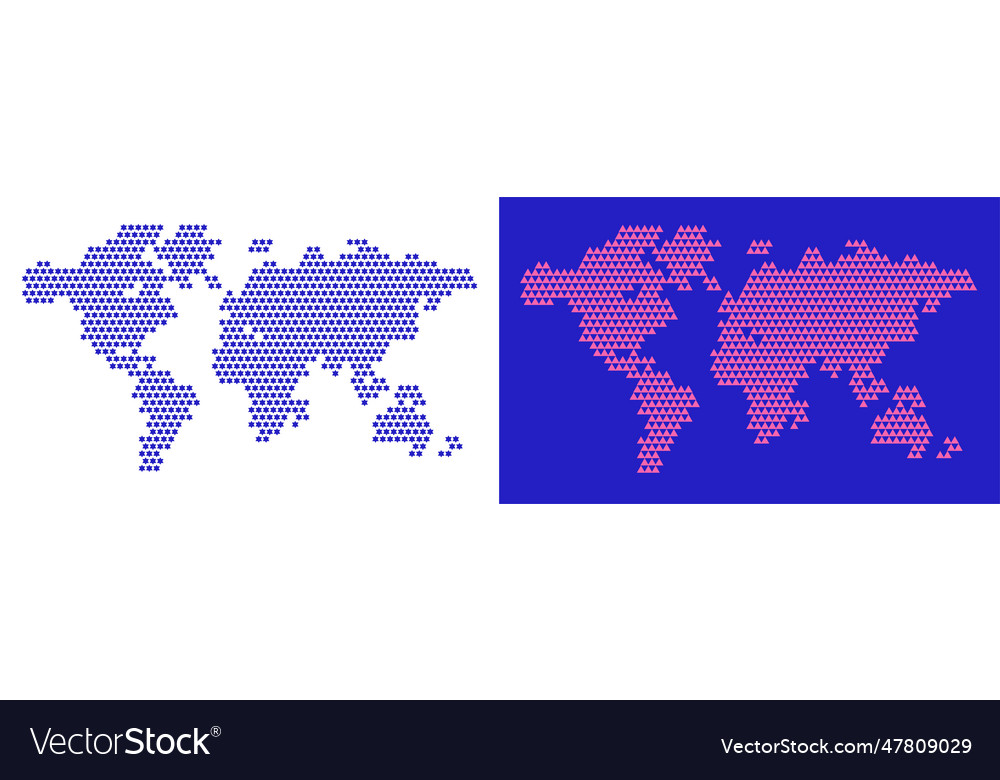 Set of flat maps of the world infographic map data