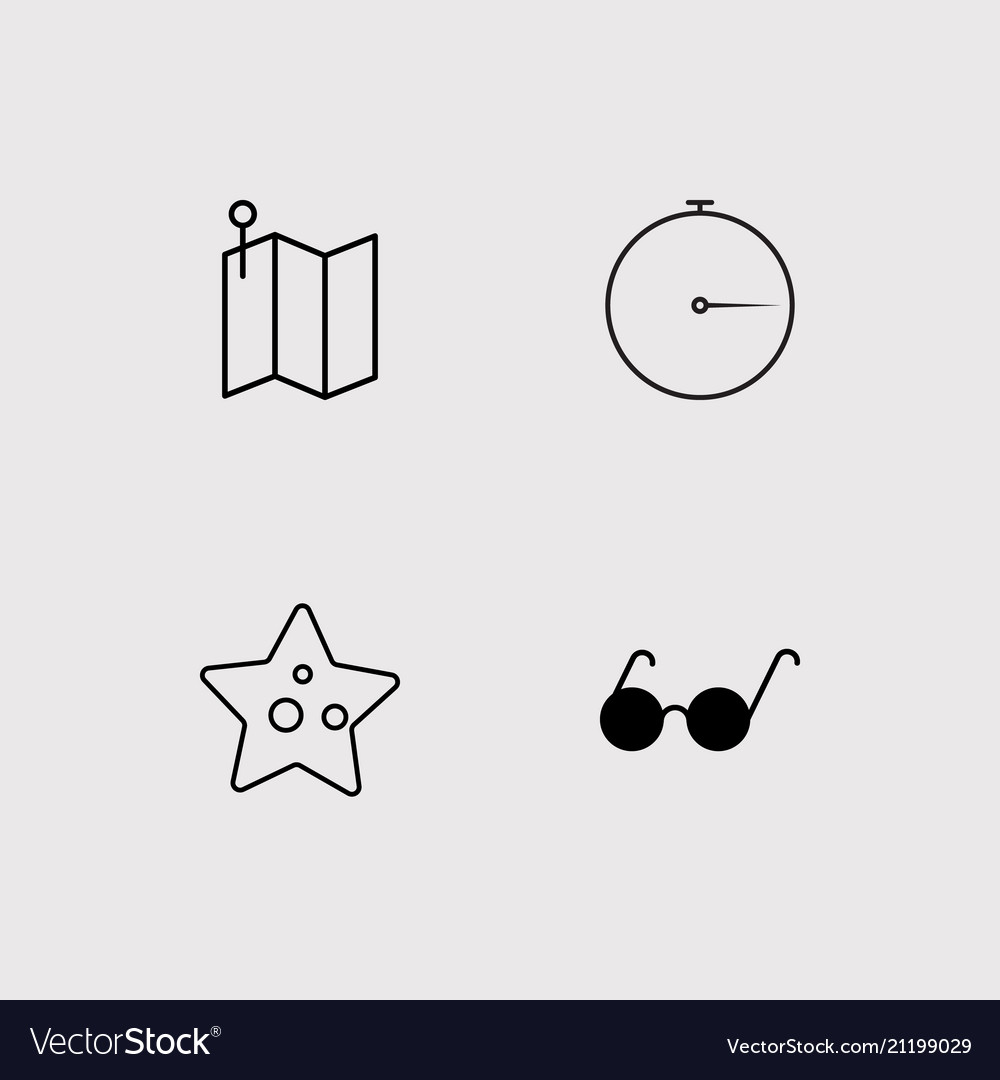 Travel simple linear icons set outlined