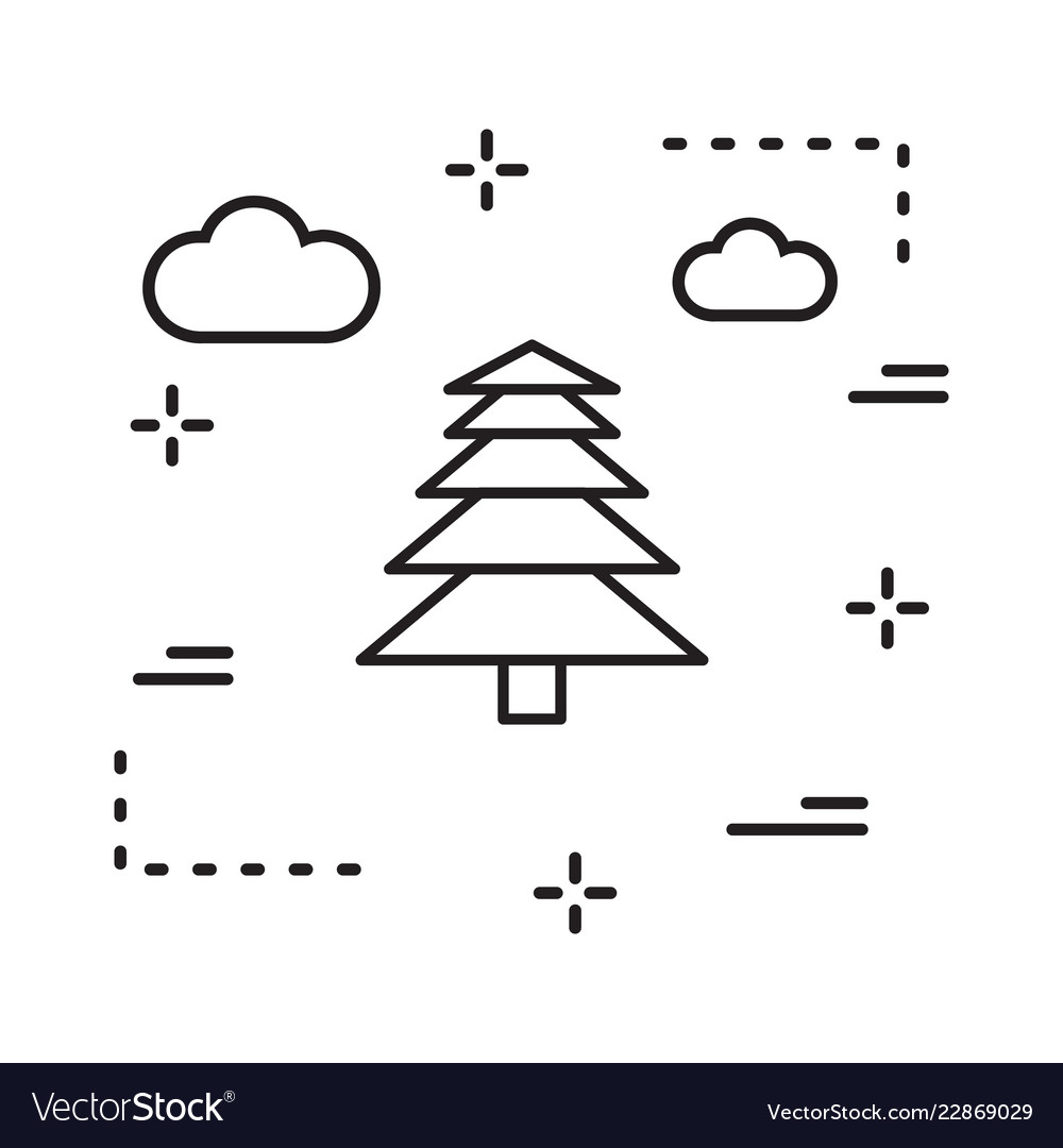 Tree icon in creative design with elements