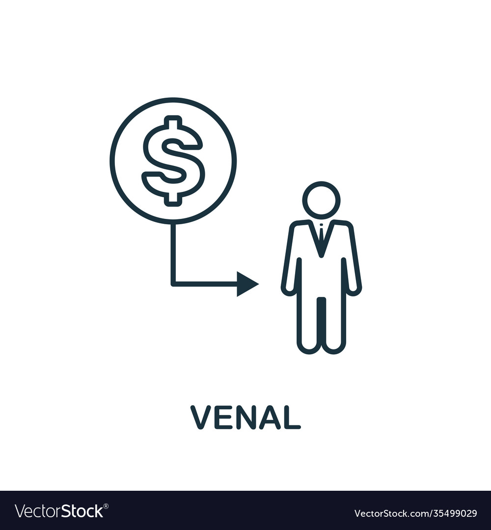 Venal icon thin outline style design from