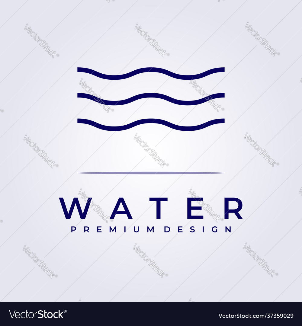 Wave water ocean flow logo icon symbol sign Vector Image