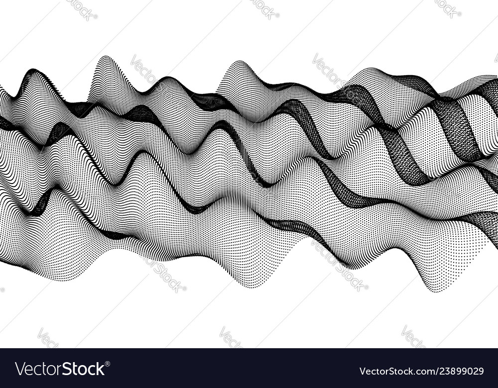 Wavy Gitter Hintergrund 3d abstrakt mit Partikel vector image Wavy Gitter Hintergrund 3d abstrakt mit Partikel