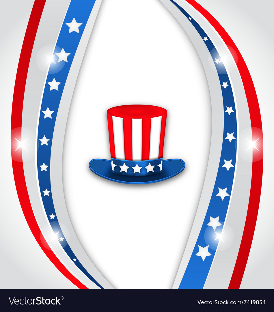 Abstract background with uncle sam hat Royalty Free Vector