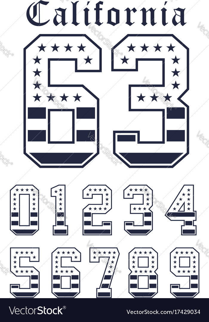 California Set Number Flag Usa Black White Vector Image California Set Number Flag Usa Black White Vector Image