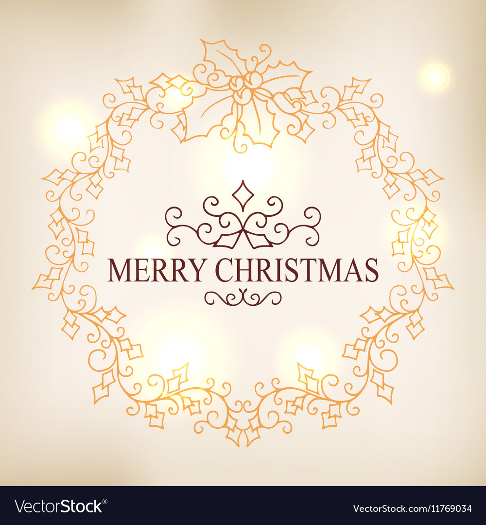 Calligraphic collection of christmas symbols Vector Image