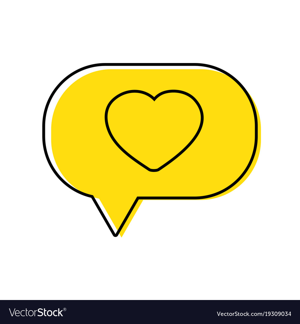 Color heart inside chat bubble text message Vector Image