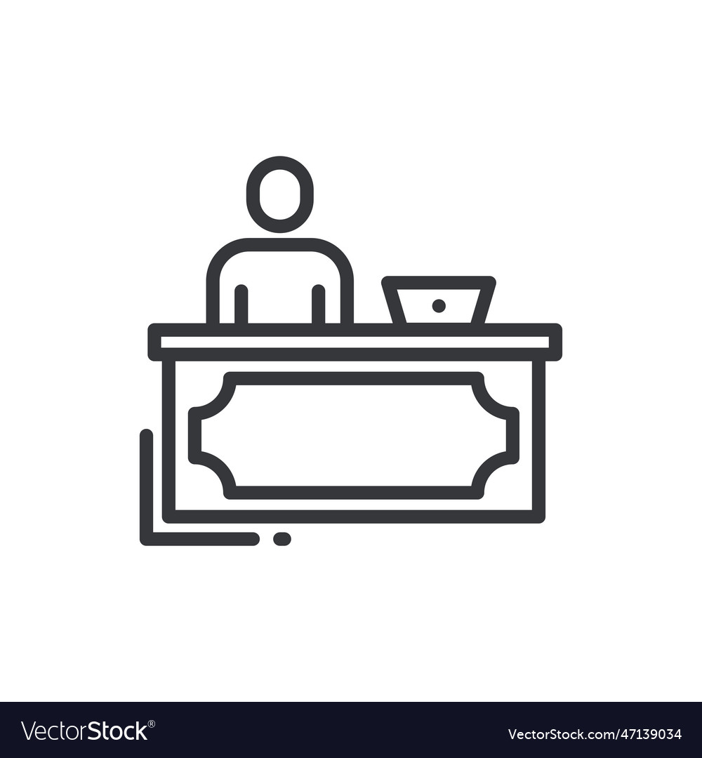 Director desk iconthin line icon