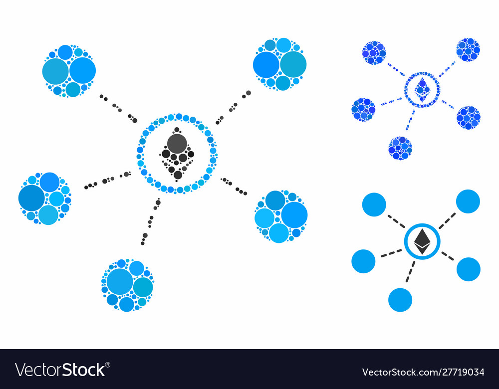 Ethereum network links composition icon circles