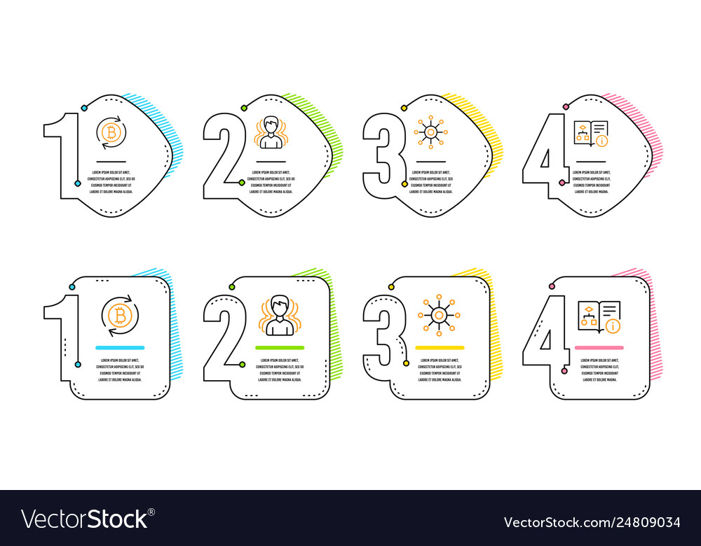 Group refresh bitcoin and multichannel icons set vector image Group refresh bitcoin and multichannel icons set
