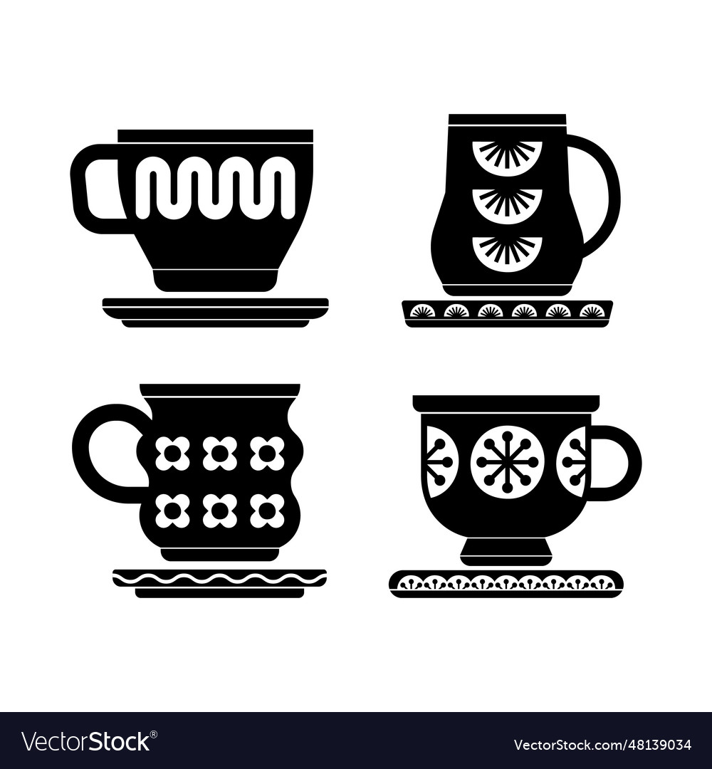 Hand drawn coffee cup silhouette