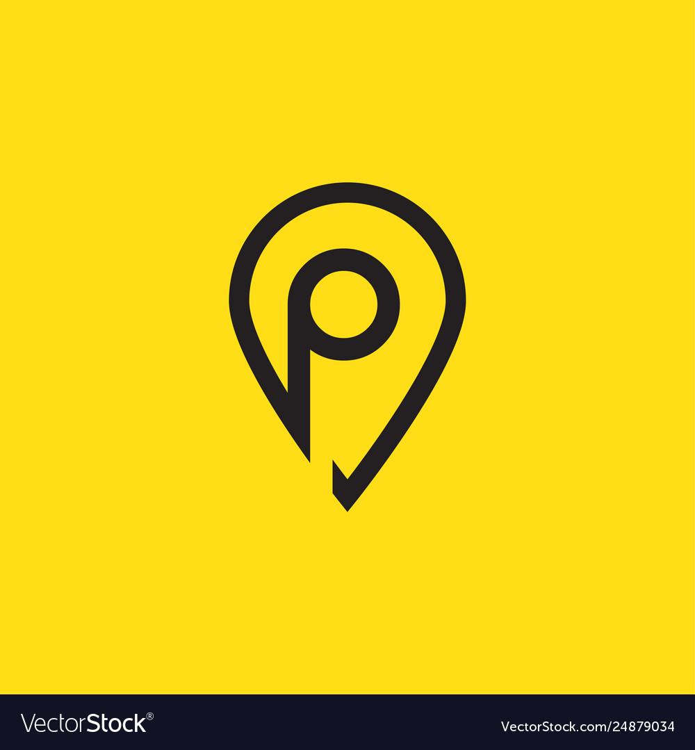 Initial letter p location design template elements