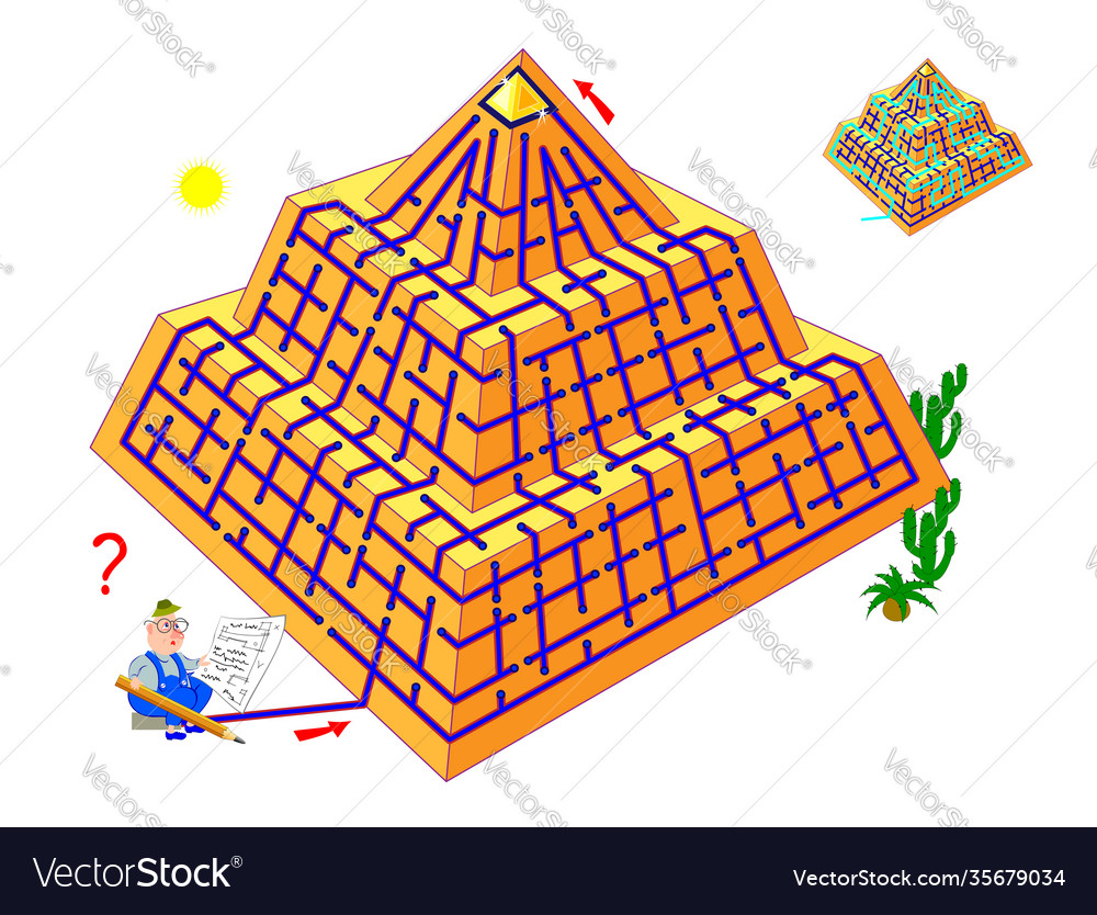 Logic puzzle game with labyrinth for children Vector Image Logic puzzle game with labyrinth for children