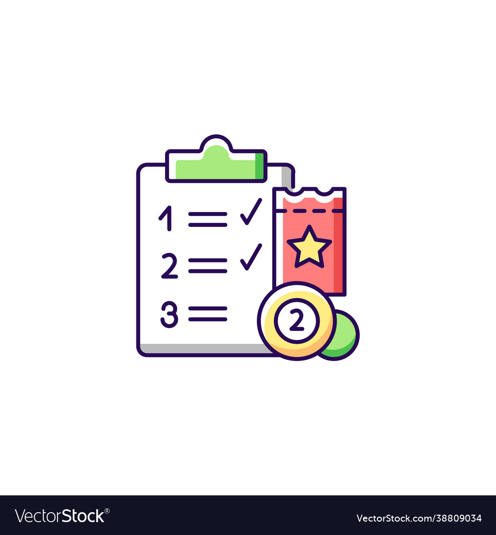 Lottery session program rgb color icon vector image Lottery session program rgb color icon