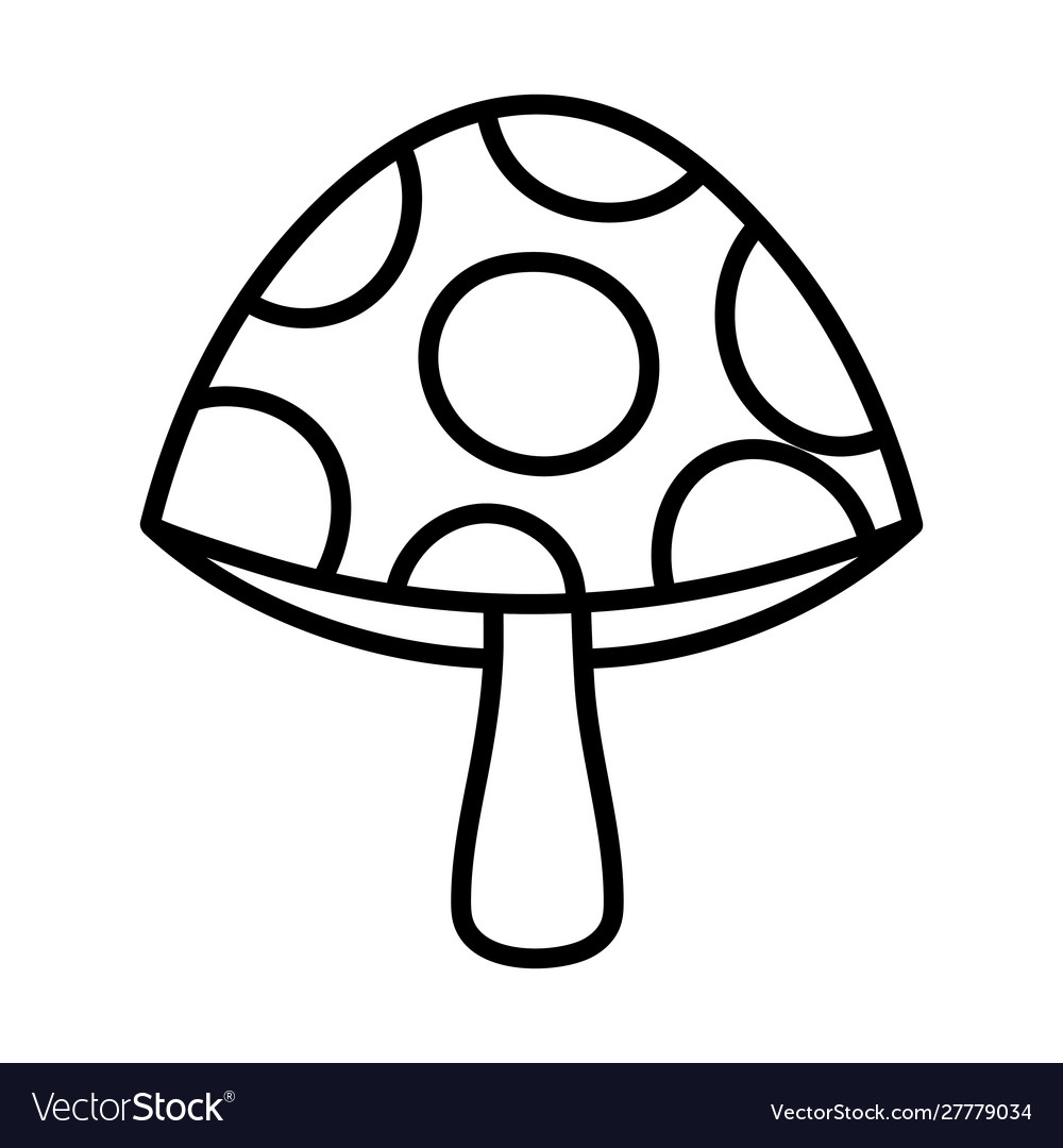 Mushroom hello autumn design icon thick line