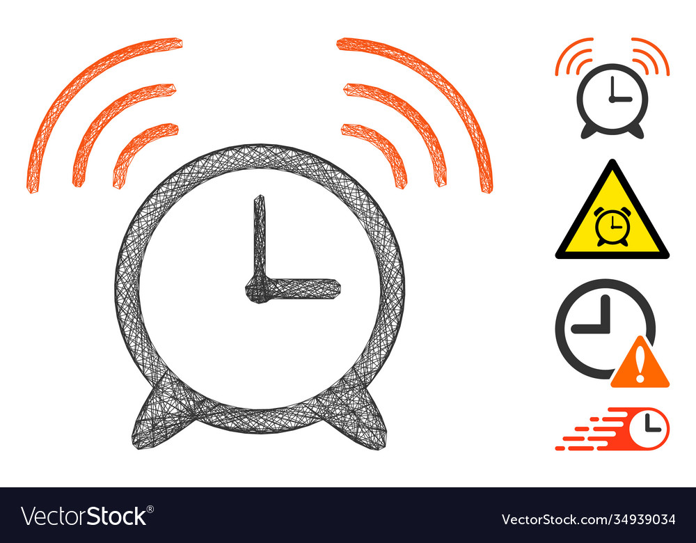 Net wake up clock mesh vector image Net wake up clock mesh