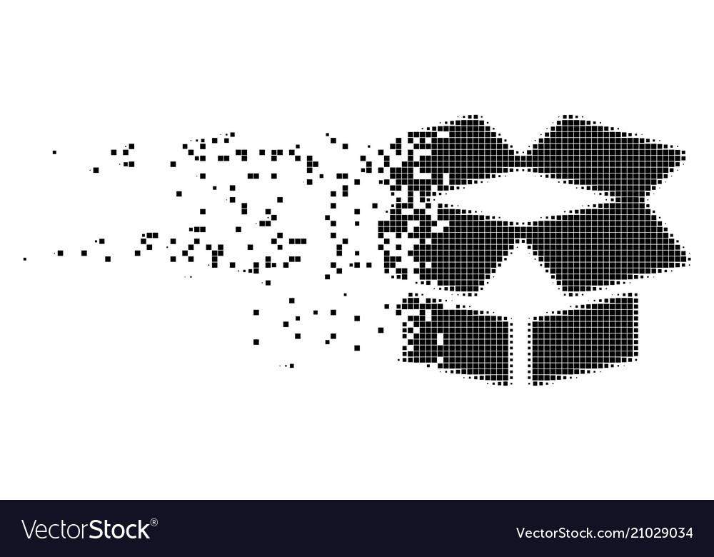 Offene Box Staub Pixel-Symbol