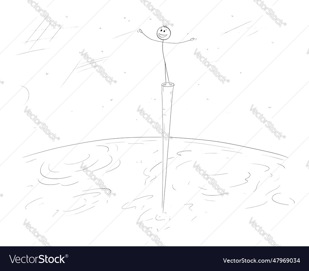 Person looking on planet earth cartoon stick Vector Image