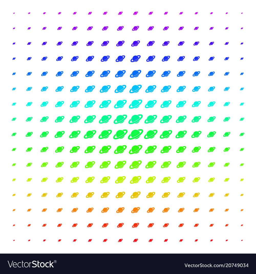 Planet saturn shape halftone spectral pattern