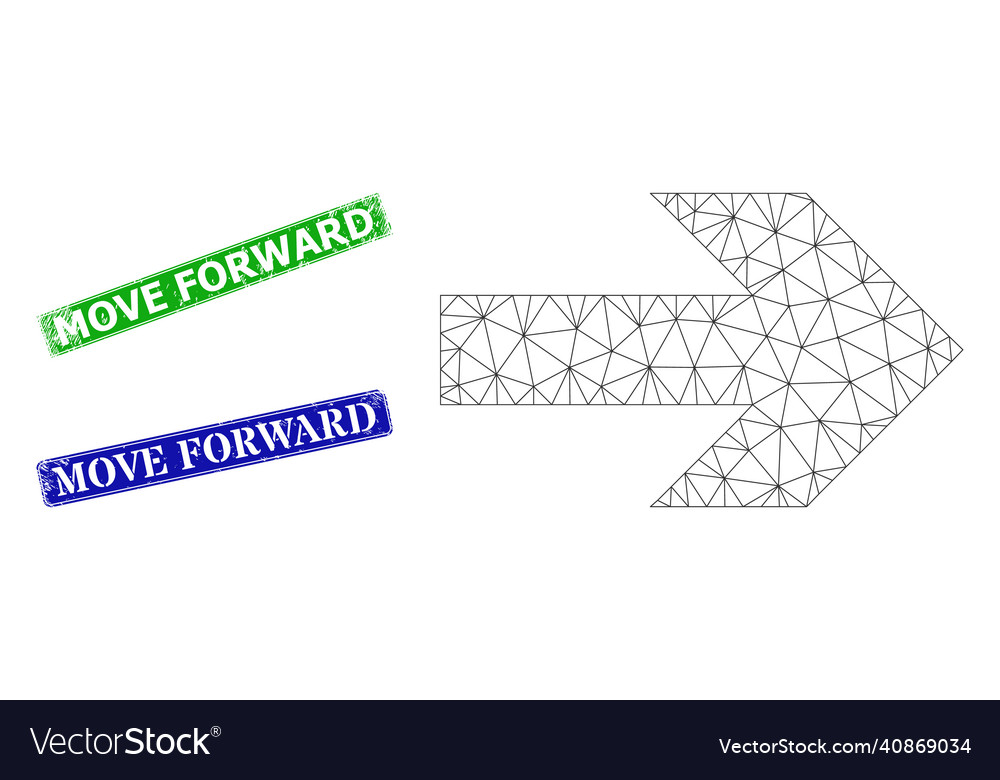 Rubber move forward stamps and triangular mesh