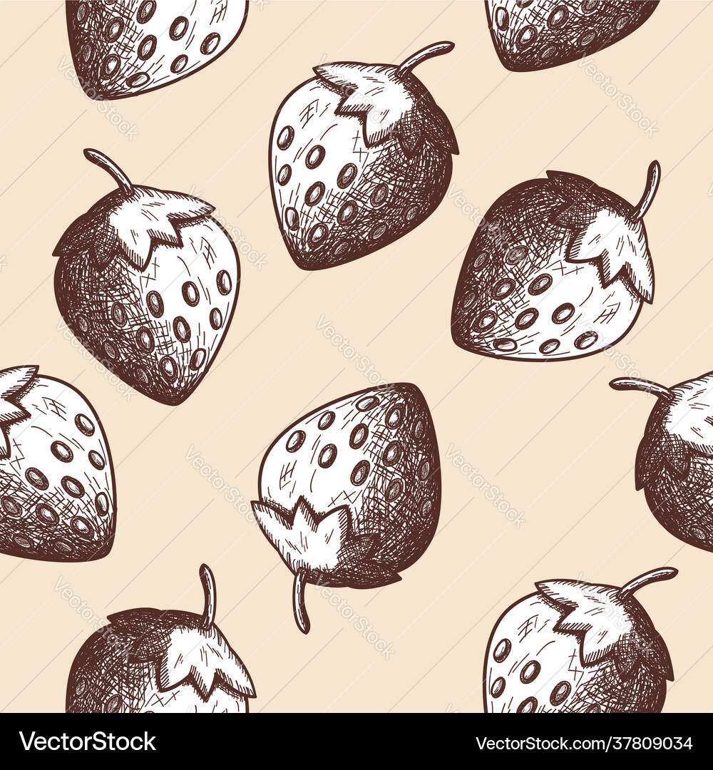 Seamless pattern strawberry Royalty Free Vector Image