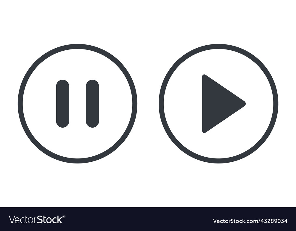 Set of stop pause and play icon interface media Vector Image Set of stop pause and play icon interface media
