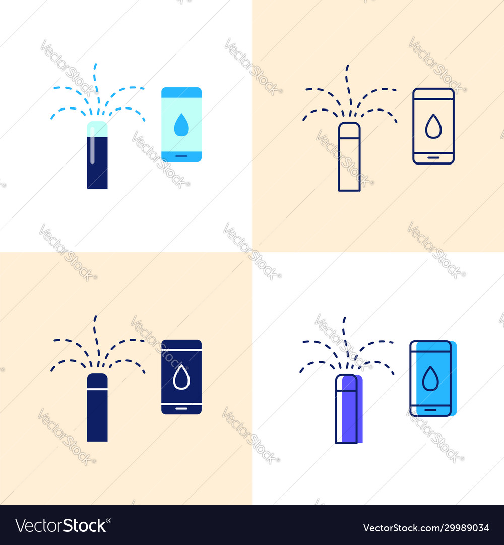 Smart Sprinkler Icon Set - Irrigation