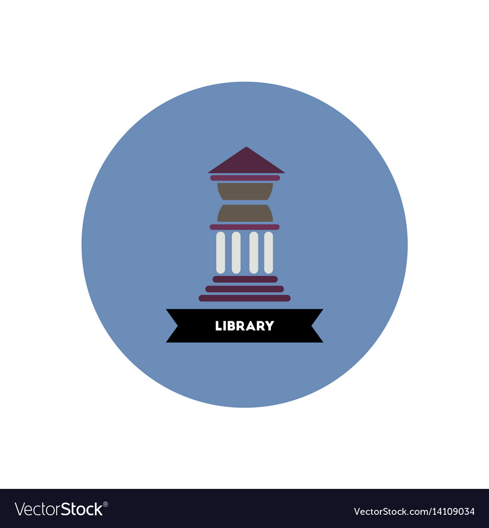 Stylish icon in color circle building university