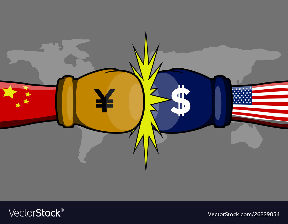 Usa vs china trade war Royalty Free Vector Image