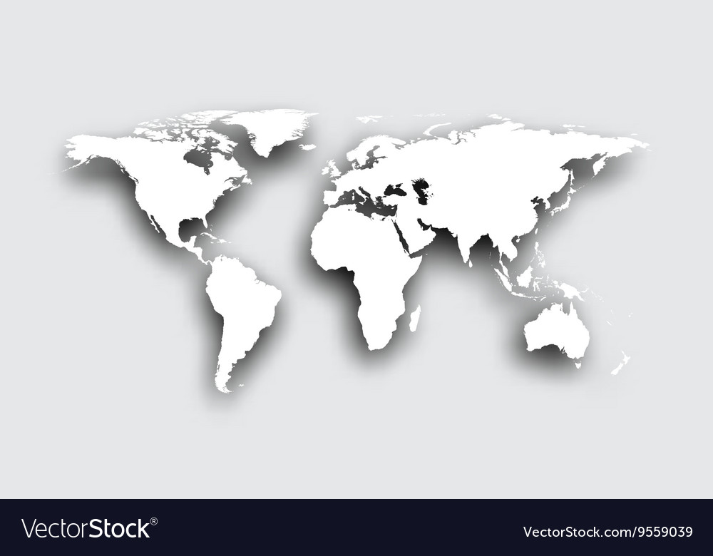 3D World Map with Shadow
