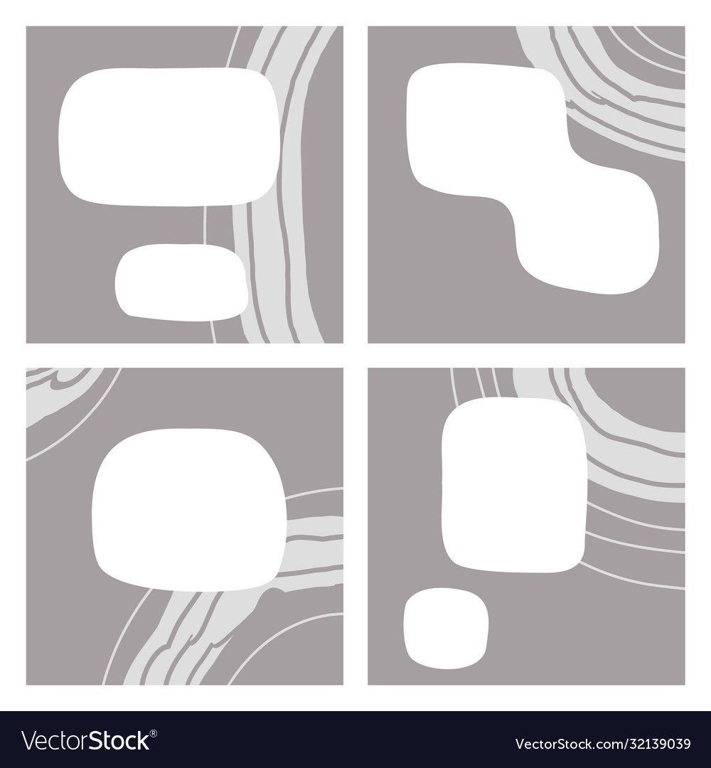 A set four square gray backgrounds with space