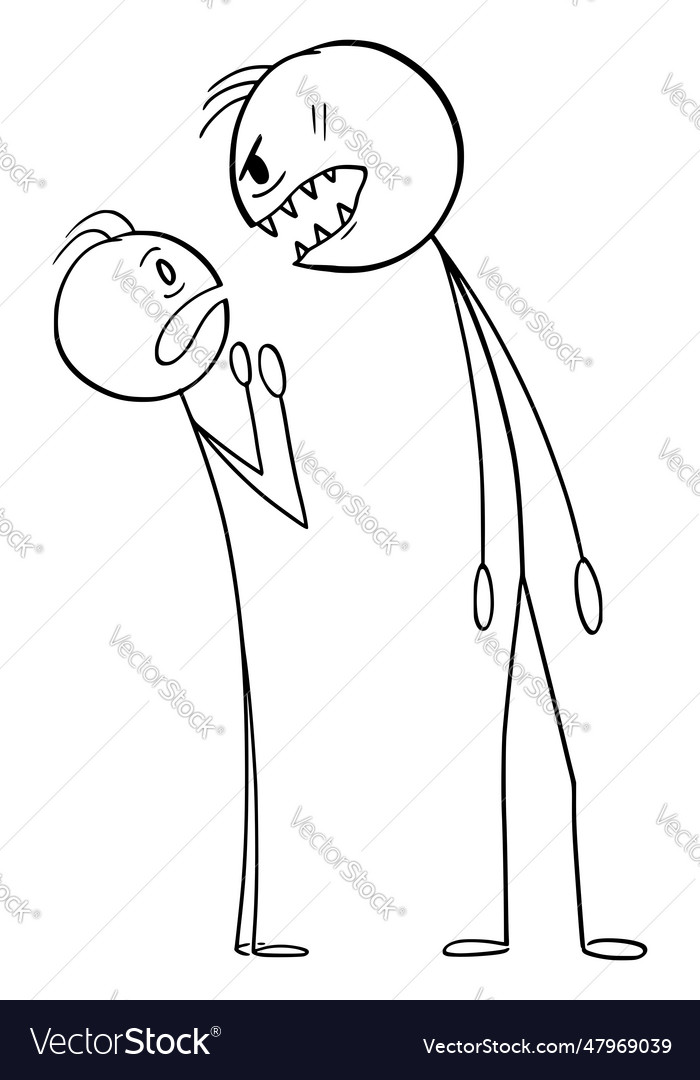 Angry dangerous person cartoon stick figure Vector Image