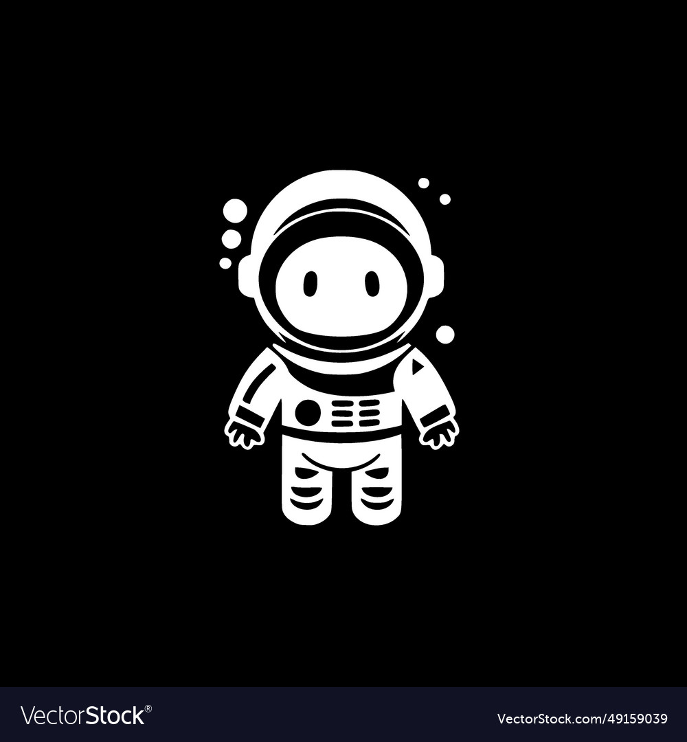 Astronaut - black and white isolated icon Vector Image