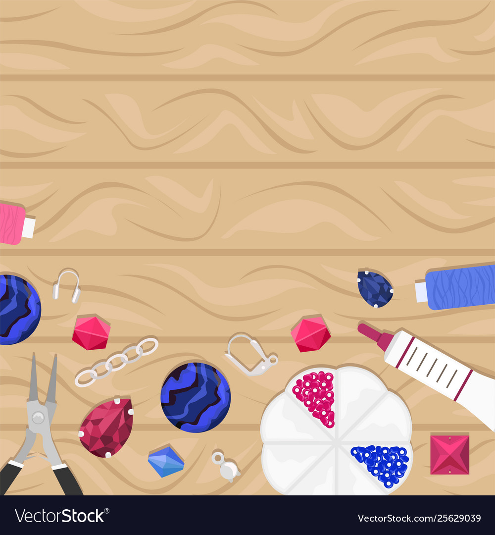 Background with tools and materials for handmade vector image Background with tools and materials for handmade