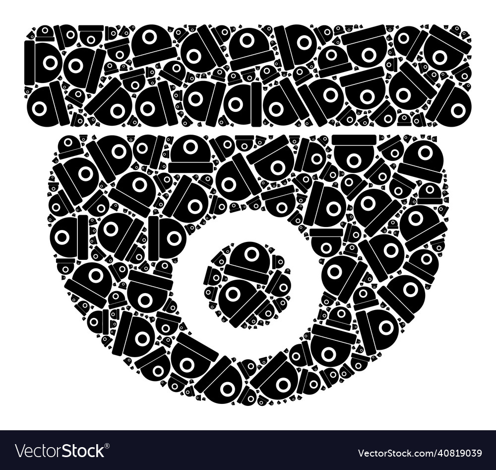 Cctv camera recursion icon mosaic of self items