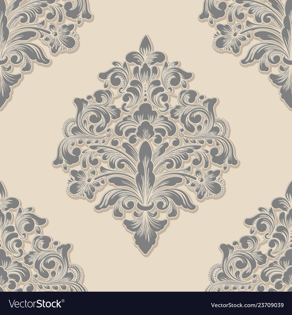 Damask Floral Pattern Element