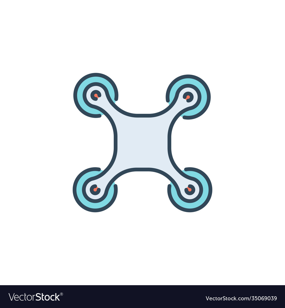 Drone color line outline sign linear style vector image Drone color line outline sign linear style
