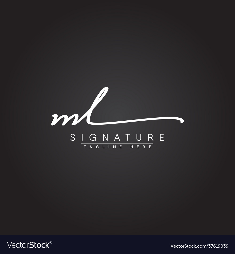Elegant ML Signature Logo - Handwritten Script