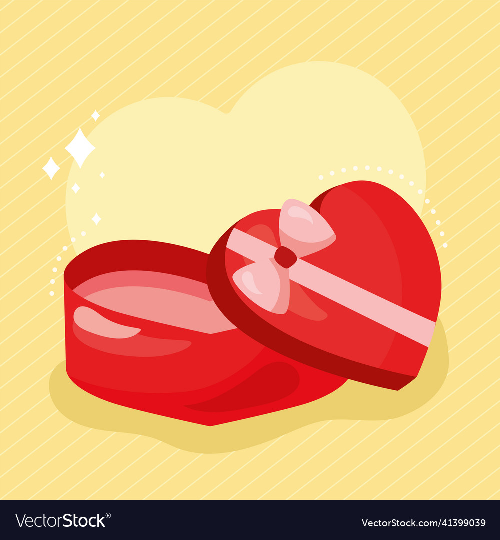 Heart gift box Royalty Free Vector Image - VectorStock