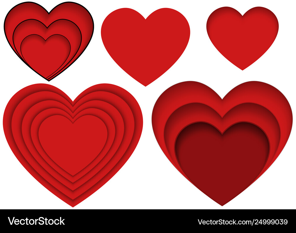 Heart shapes for apps and websites Royalty Free Vector Image