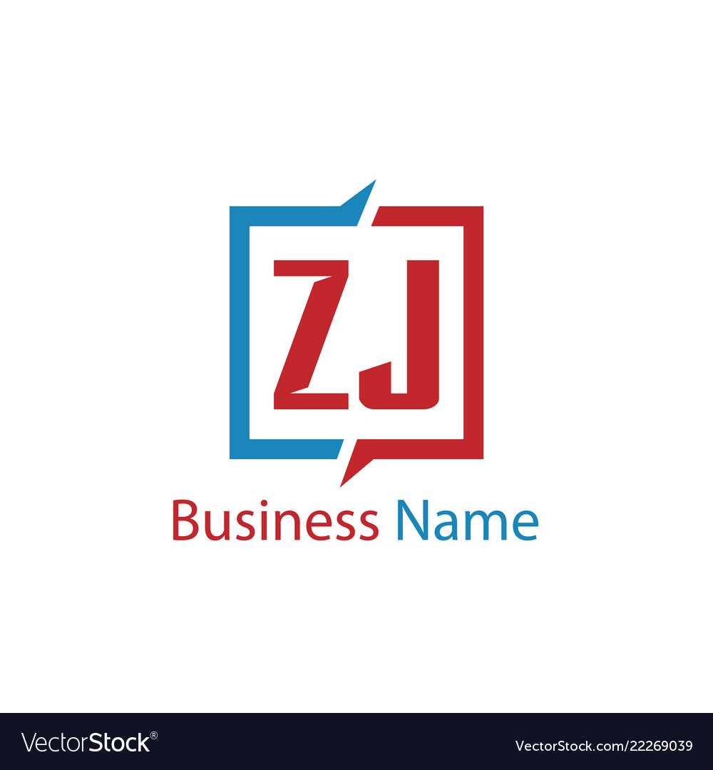 Initial letter zj logo template design vector image Initial letter zj logo template design