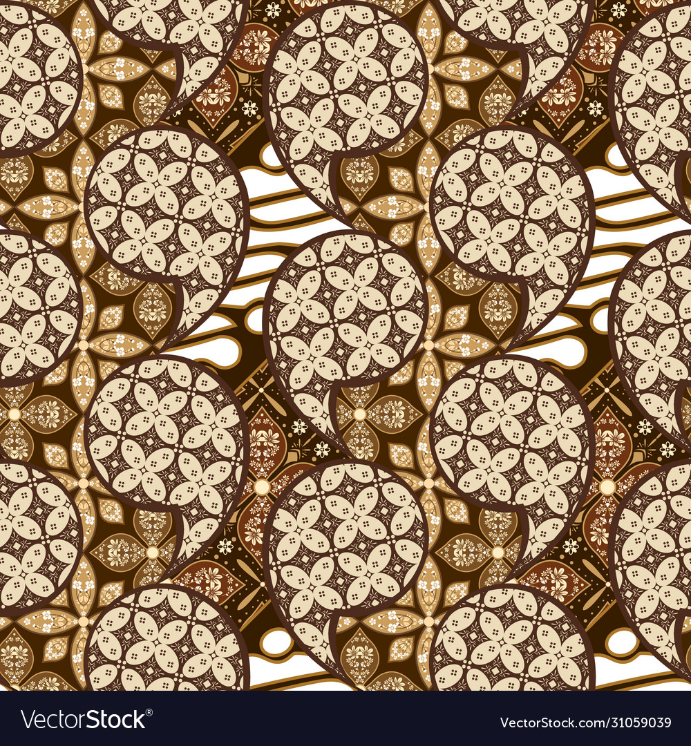 Javanese batik simple pattern with soft brown vector image Javanese batik simple pattern with soft brown